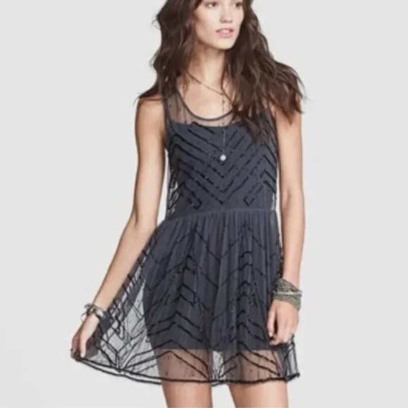Free People | Dresses | Free People Embellished Sheer Mesh Mini Dress | Poshmark Free People | Dresses | Free People Embellished Sheer Mesh Mini Dress | Poshmark